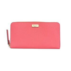 Kate spade pink saffiano zipper clutch wallet